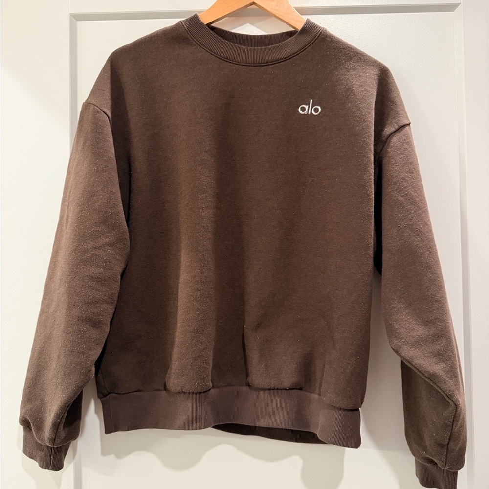 ALO Yoga Brown Crew Neck Sweater